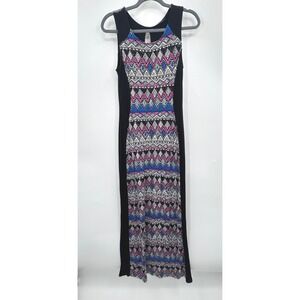 HAIL3Y:23 Womens Geometric Tribal Print Sleeveless Maxi Dress Boho Resort